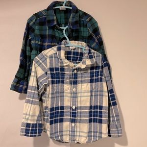 Baby Gap Flannel Shirts, Pair, Size 3 Toddler Boys, VGUC